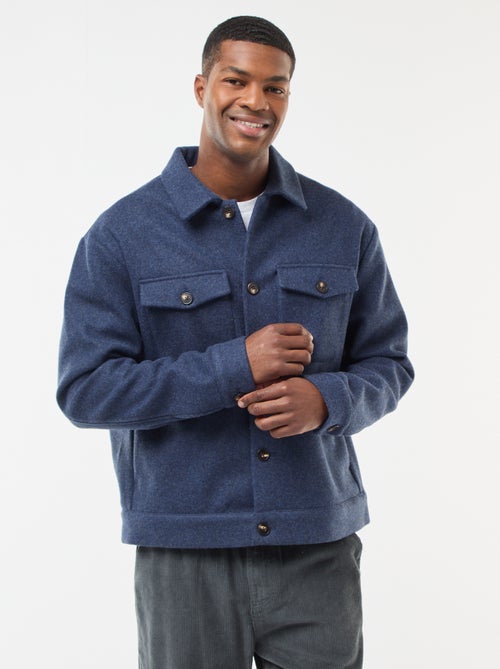 Overhemd met 2 borstzakjes met klepje en knoop - Kiabi