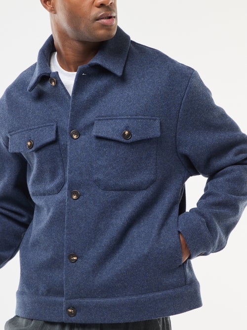 Overhemd met 2 borstzakjes met klepje en knoop - Kiabi