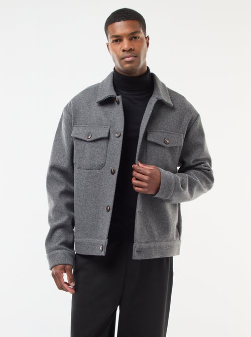 Overhemd met 2 borstzakjes met klepje en knoop - Kiabi