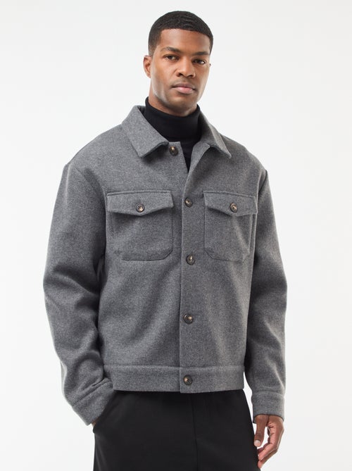 Overhemd met 2 borstzakjes met klepje en knoop - Kiabi