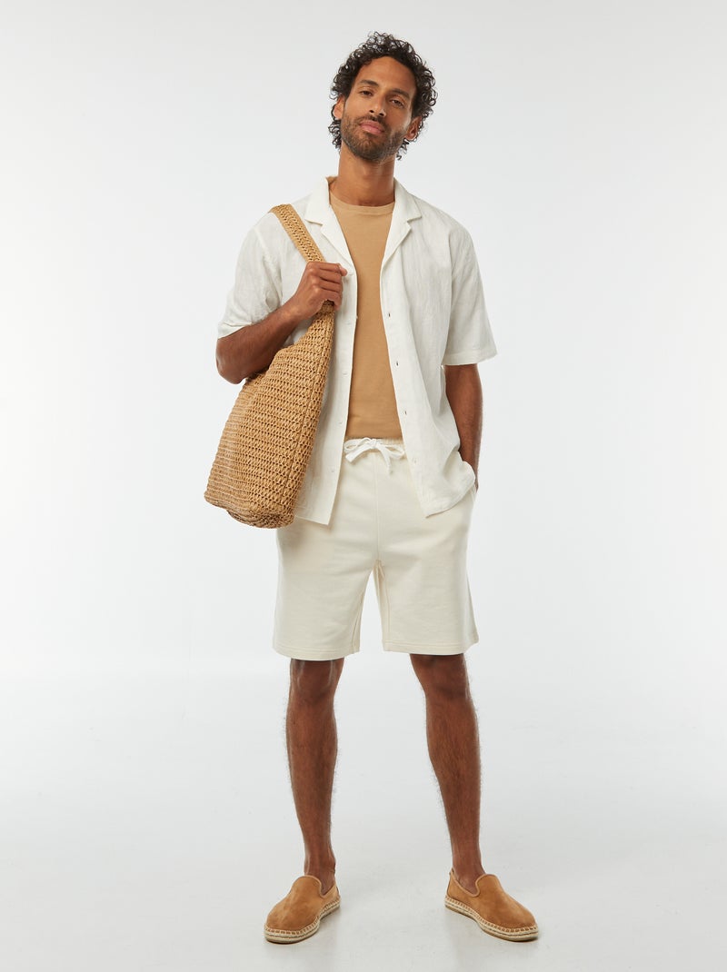 Overhemd met korte mouw en borduursel Wit - Kiabi