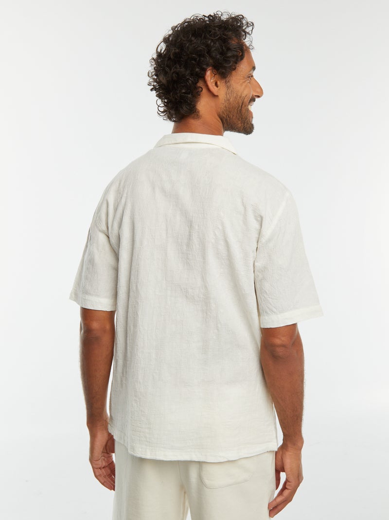 Overhemd met korte mouw en borduursel Wit - Kiabi