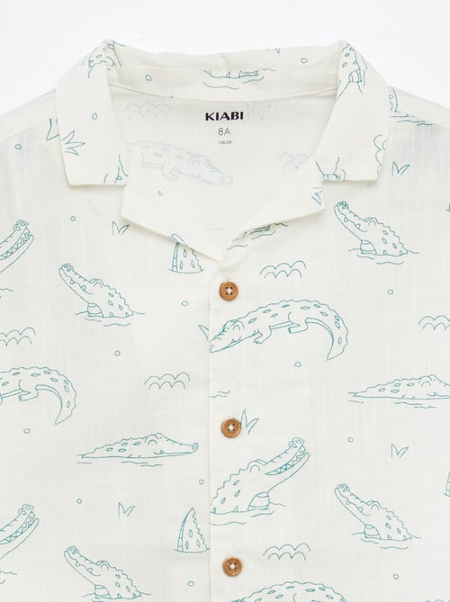 Overhemd met korte mouw en pyjamakraag met print - Kiabi