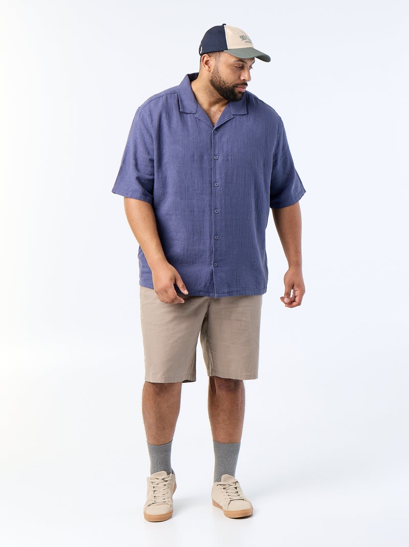 Overhemd met korte mouwen Blauw - Kiabi
