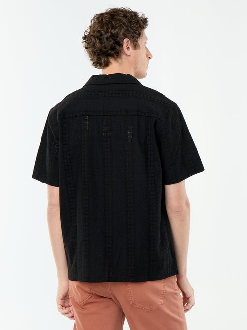 Overhemd met korte mouwen en broderie anglaise - Kiabi