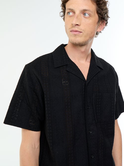 Overhemd met korte mouwen en broderie anglaise - Kiabi