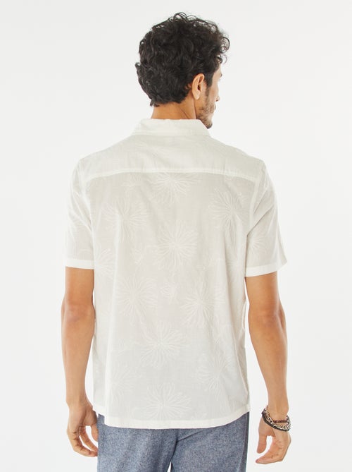 Overhemd met korte mouwen en geborduurd motiefje - Kiabi