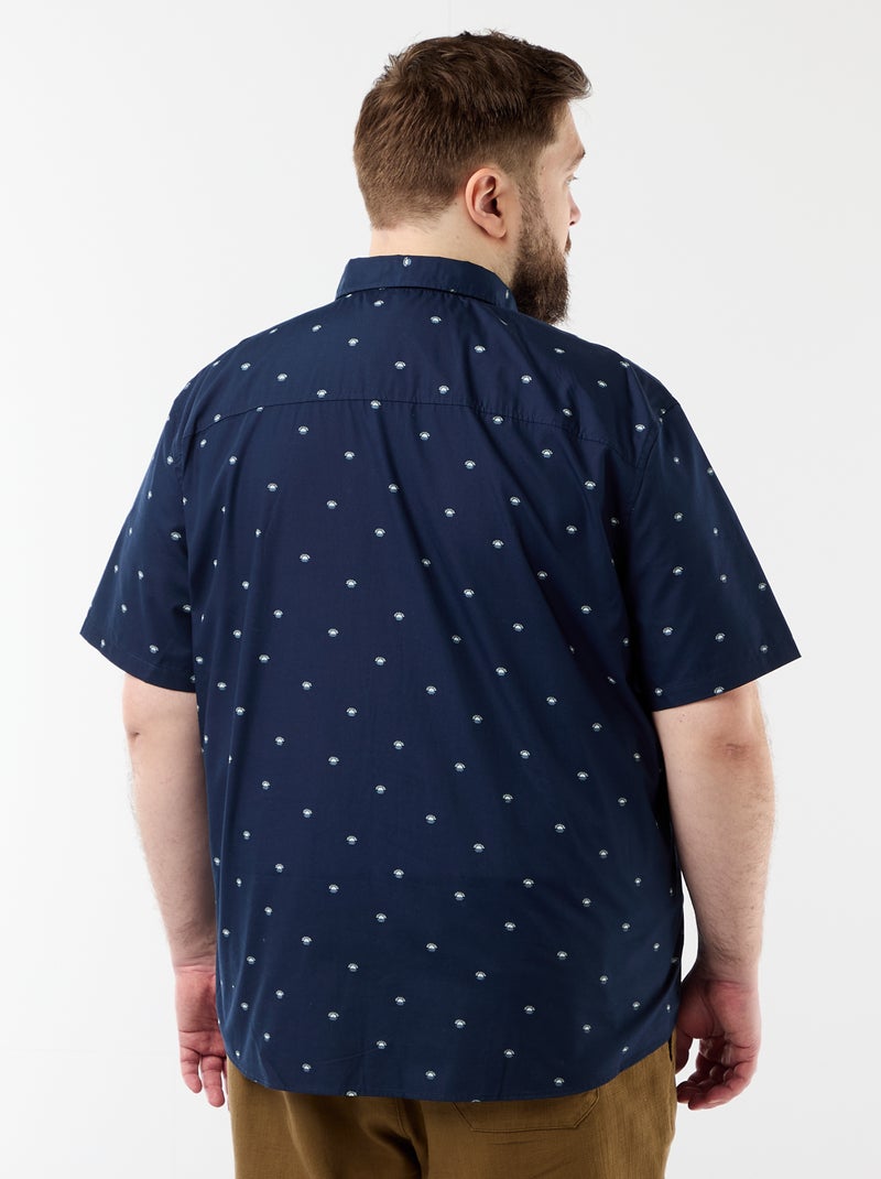 Overhemd met korte mouwen en motief Blauw - Kiabi