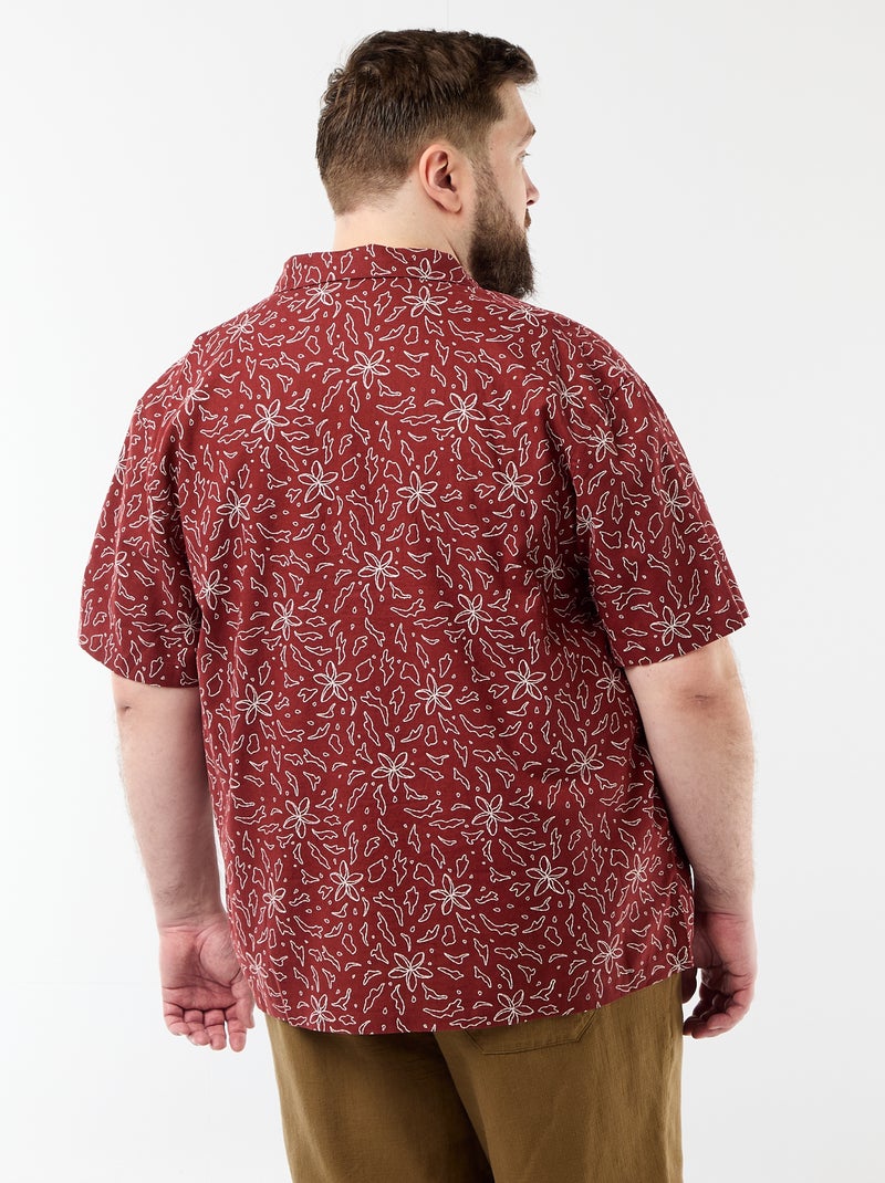 Overhemd met korte mouwen en motief Rood - Kiabi