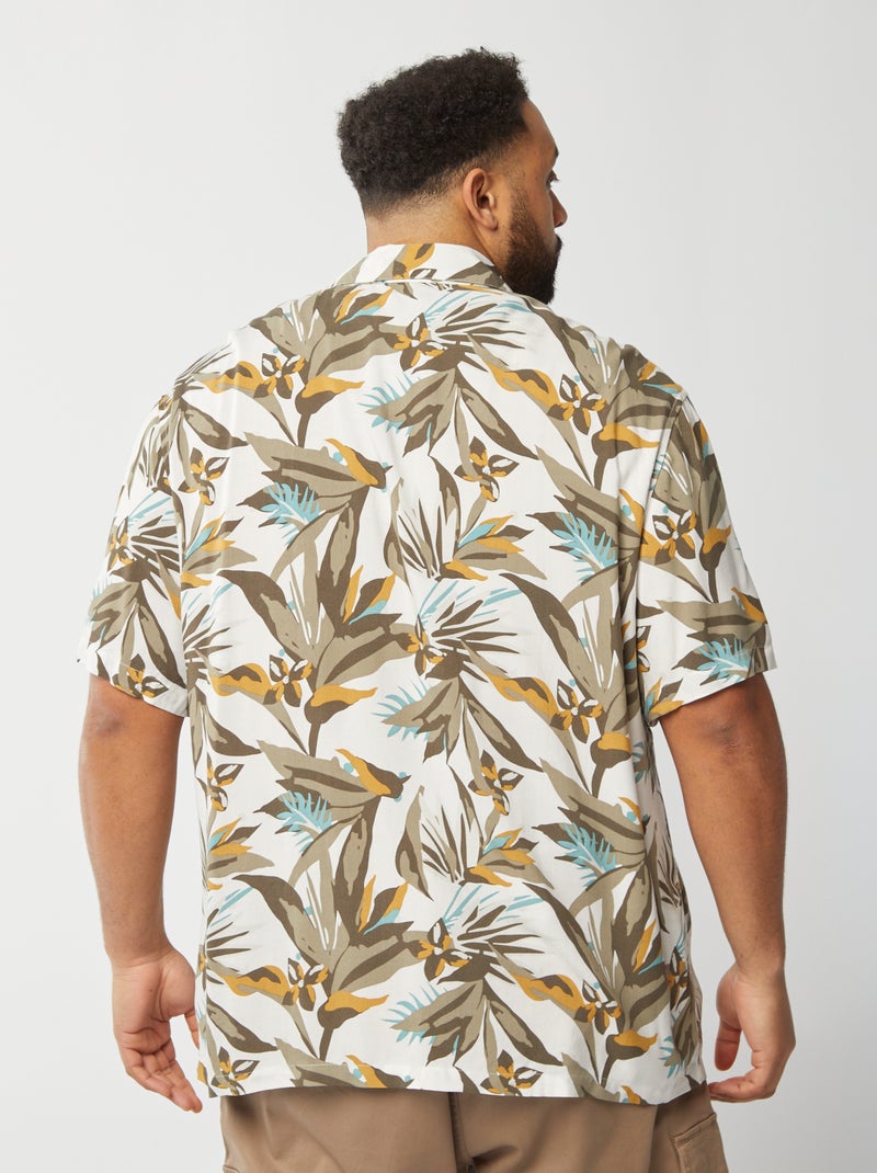 Overhemd met korte mouwen en motiefje GROEN - Kiabi