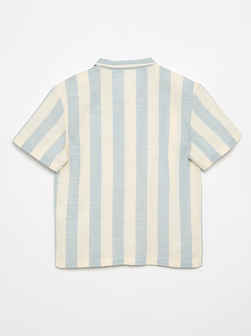 Overhemd met korte mouwen en strepen Blauw - Kiabi