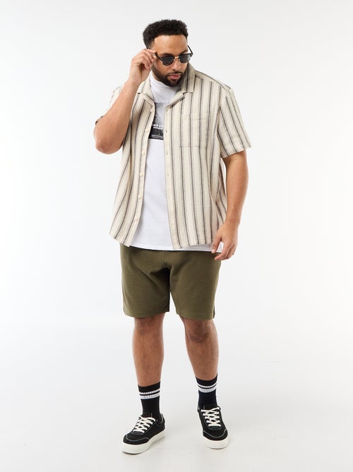 Overhemd met korte mouwen en strepen - Kiabi