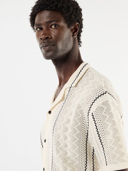 Overhemd met korte mouwen van fantasietricot - Kiabi