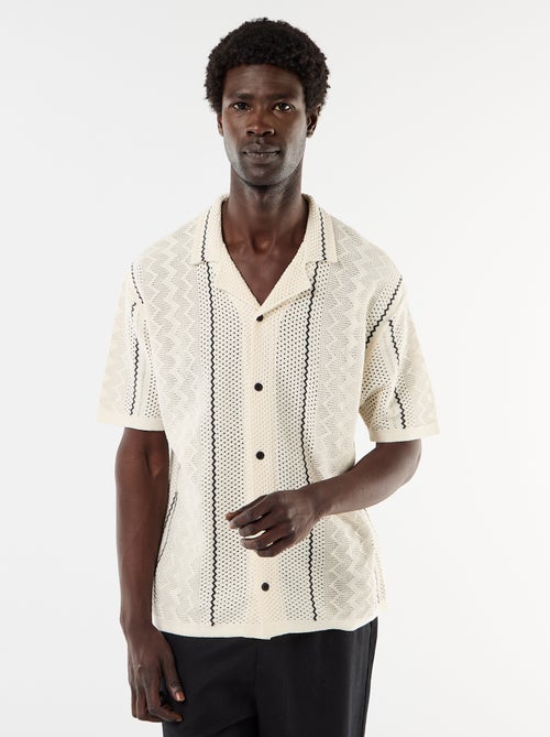 Overhemd met korte mouwen van fantasietricot - Kiabi
