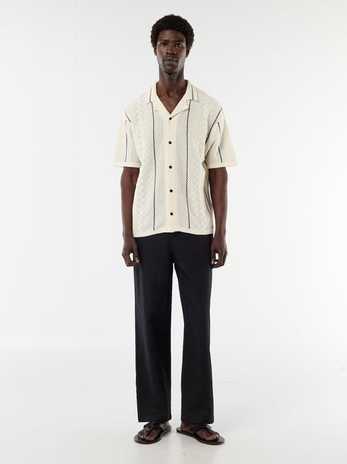 Overhemd met korte mouwen van fantasietricot - Kiabi
