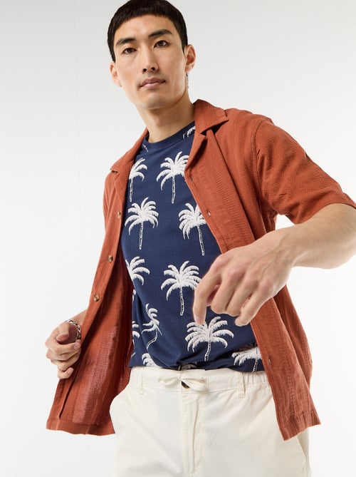 Overhemd met korte mouwen van fantasietricot - Kiabi