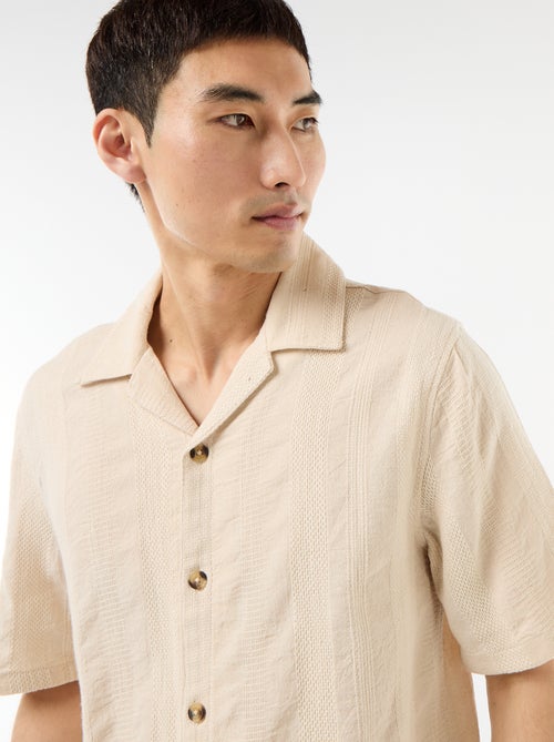 Overhemd met korte mouwen van fantasietricot - Kiabi