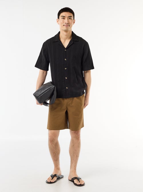 Overhemd met korte mouwen van fantasietricot - Kiabi