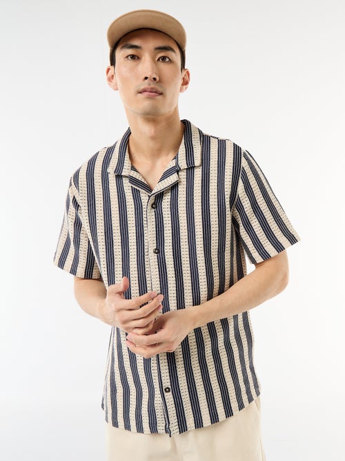 Overhemd met korte mouwen van gehaakte stof - Kiabi