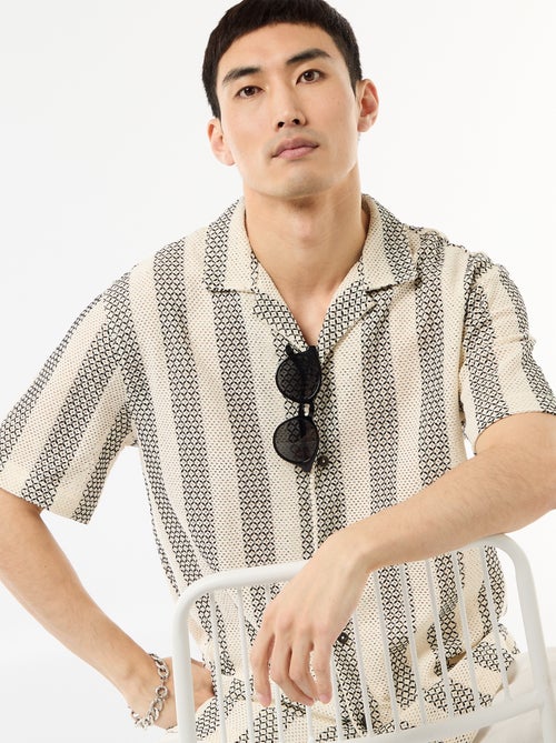 Overhemd met korte mouwen van gehaakte stof - Kiabi