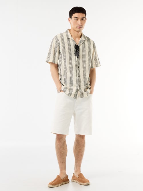 Overhemd met korte mouwen van gehaakte stof - Kiabi