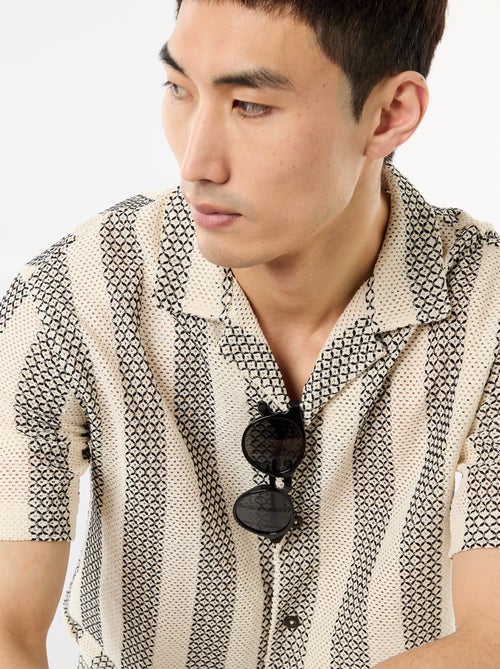 Overhemd met korte mouwen van gehaakte stof - Kiabi