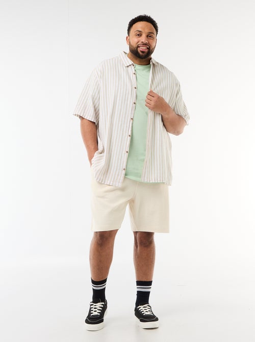 Overhemd met korte mouwen van gemengd linnen - Kiabi