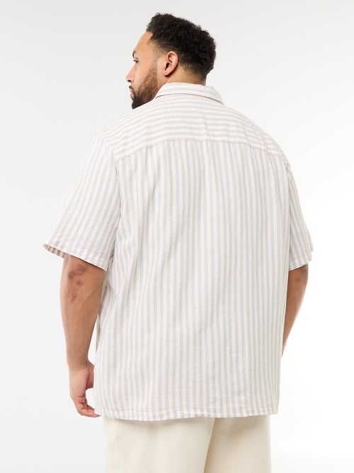 Overhemd met korte mouwen van gemengd linnen - Kiabi