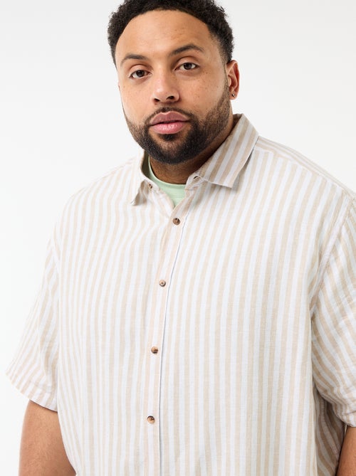 Overhemd met korte mouwen van gemengd linnen - Kiabi