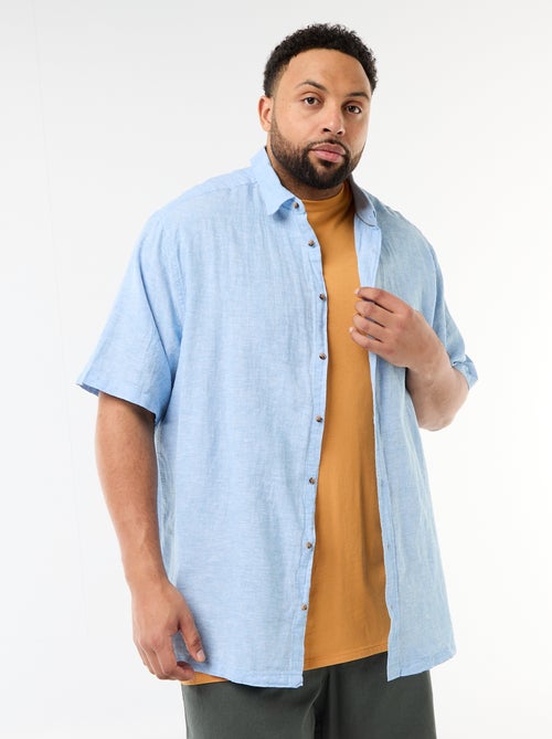 Overhemd met korte mouwen van gemengd linnen - Kiabi