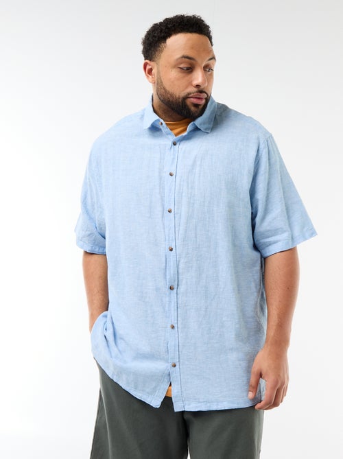 Overhemd met korte mouwen van gemengd linnen - Kiabi