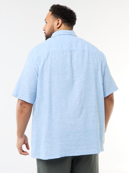 Overhemd met korte mouwen van gemengd linnen - Kiabi