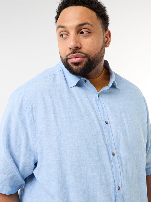 Overhemd met korte mouwen van gemengd linnen - Kiabi