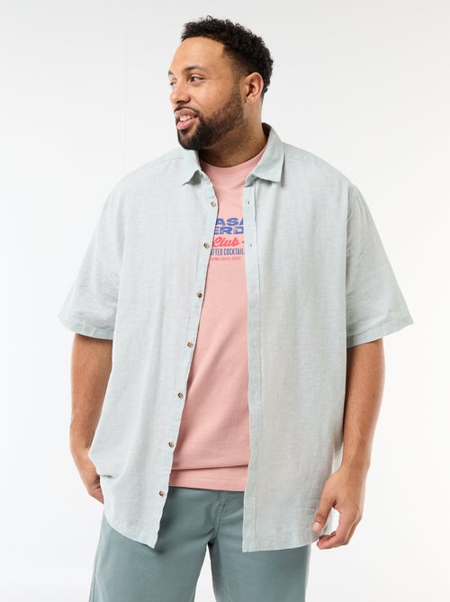 Overhemd met korte mouwen van gemengd linnen - Kiabi