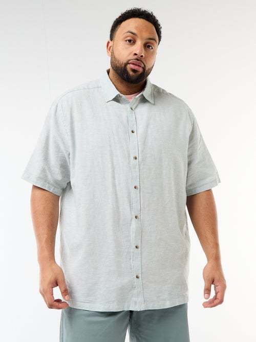 Overhemd met korte mouwen van gemengd linnen - Kiabi