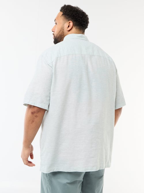 Overhemd met korte mouwen van gemengd linnen - Kiabi