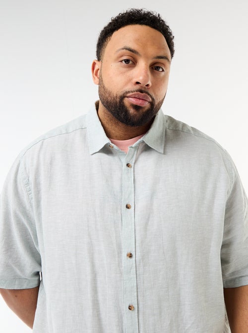 Overhemd met korte mouwen van gemengd linnen - Kiabi