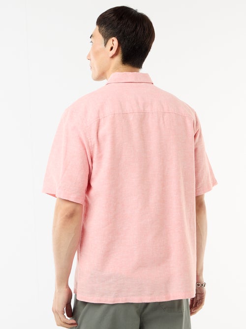 Overhemd met korte mouwen van gemengd linnen - Kiabi