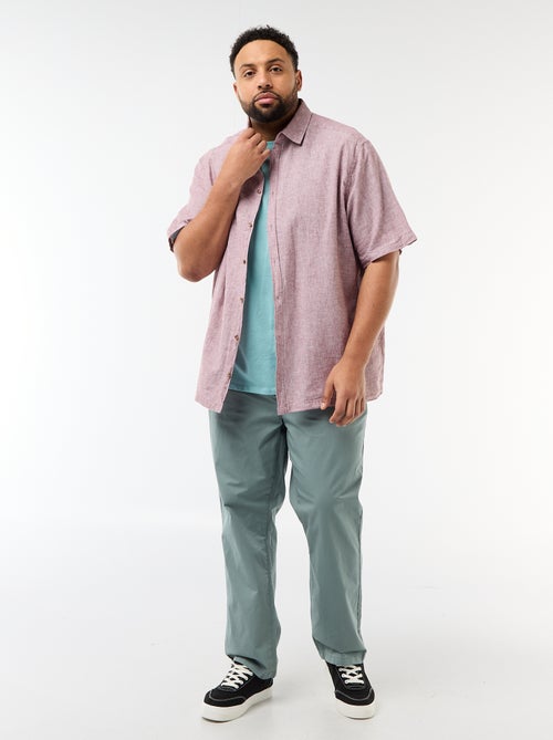 Overhemd met korte mouwen van gemengd linnen - Kiabi