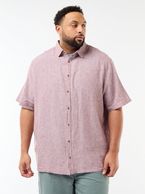 Overhemd met korte mouwen van gemengd linnen - Kiabi