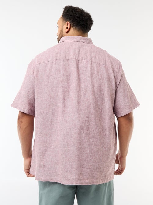 Overhemd met korte mouwen van gemengd linnen - Kiabi
