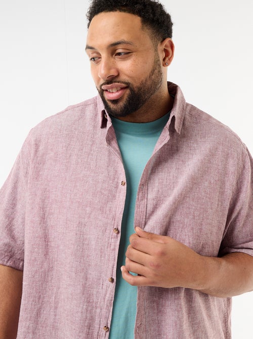 Overhemd met korte mouwen van gemengd linnen - Kiabi