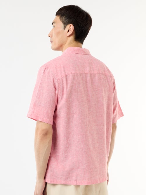 Overhemd met korte mouwen van gemengd linnen - Kiabi