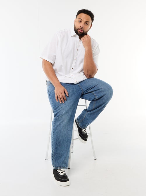 Overhemd met korte mouwen van gemengd linnen - Kiabi