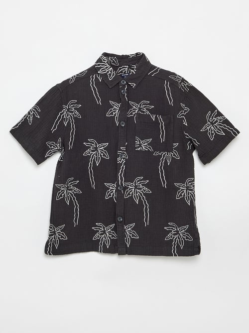 Overhemd met korte mouwen van katoenen gaas - Kiabi