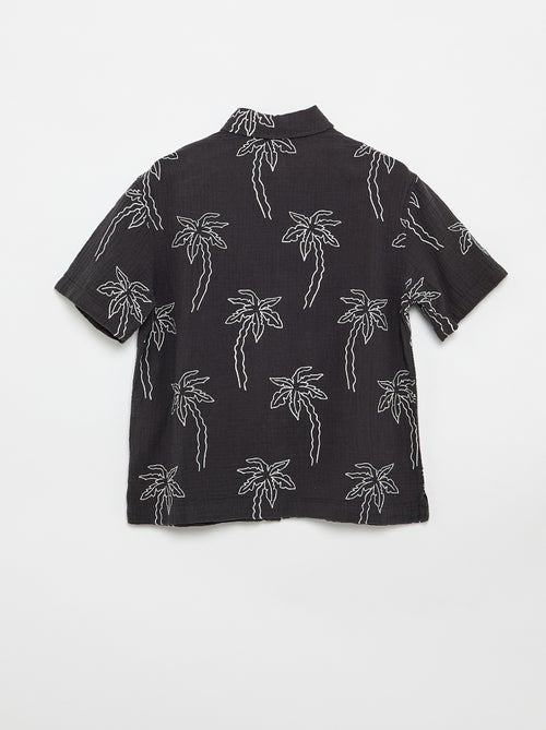 Overhemd met korte mouwen van katoenen gaas - Kiabi