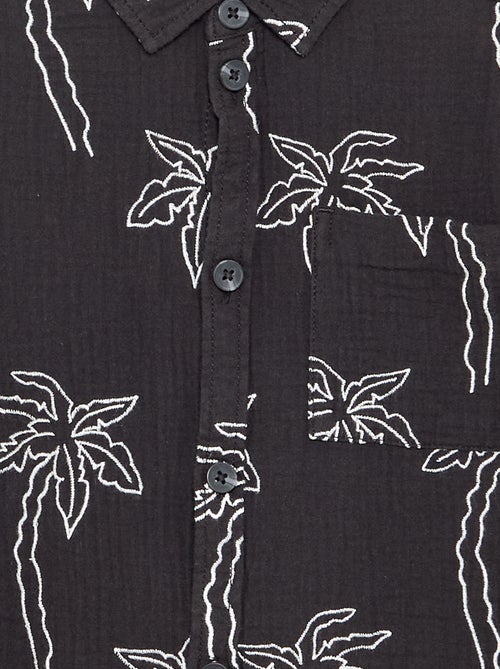 Overhemd met korte mouwen van katoenen gaas - Kiabi