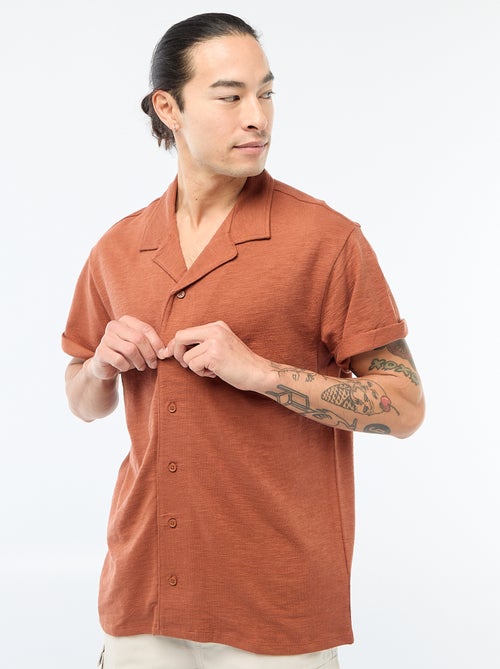 Overhemd met korte mouwen van tricot - Kiabi