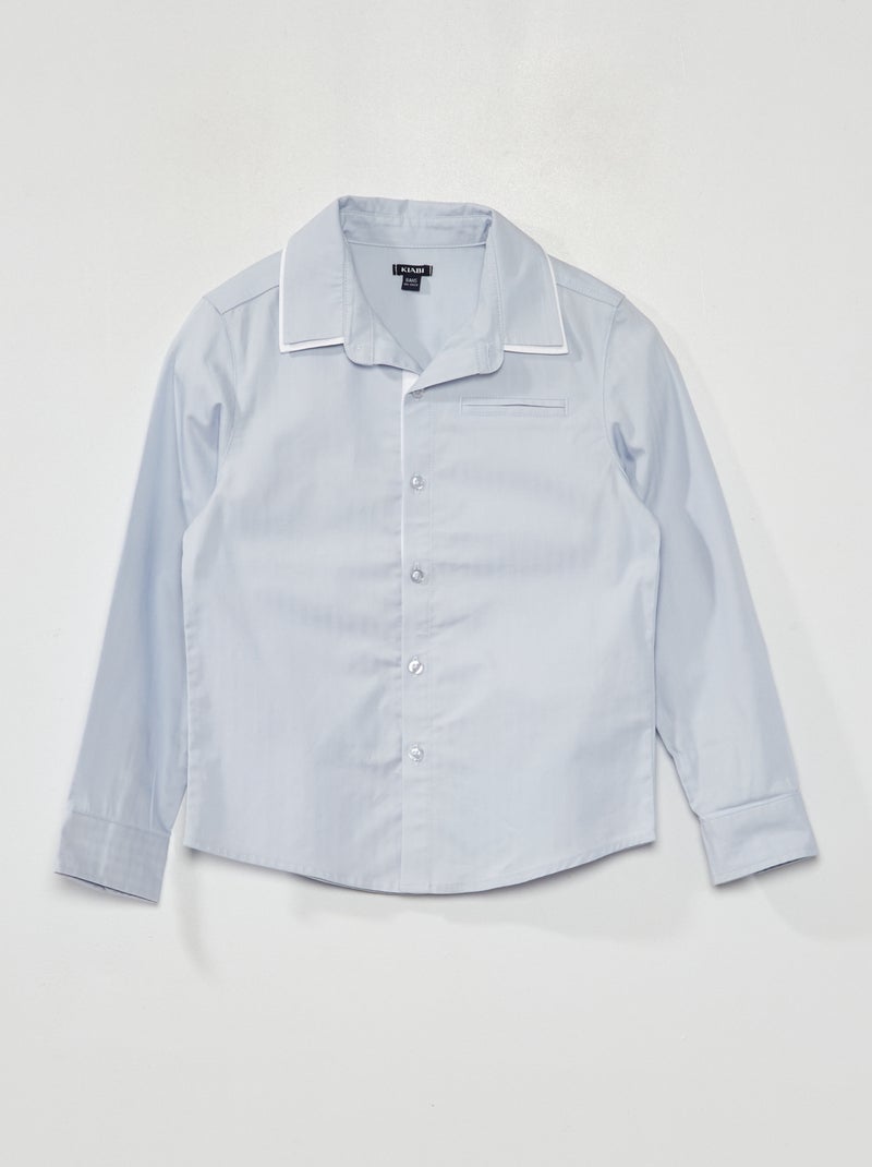 Overhemd met lange mouw BLAUW - Kiabi