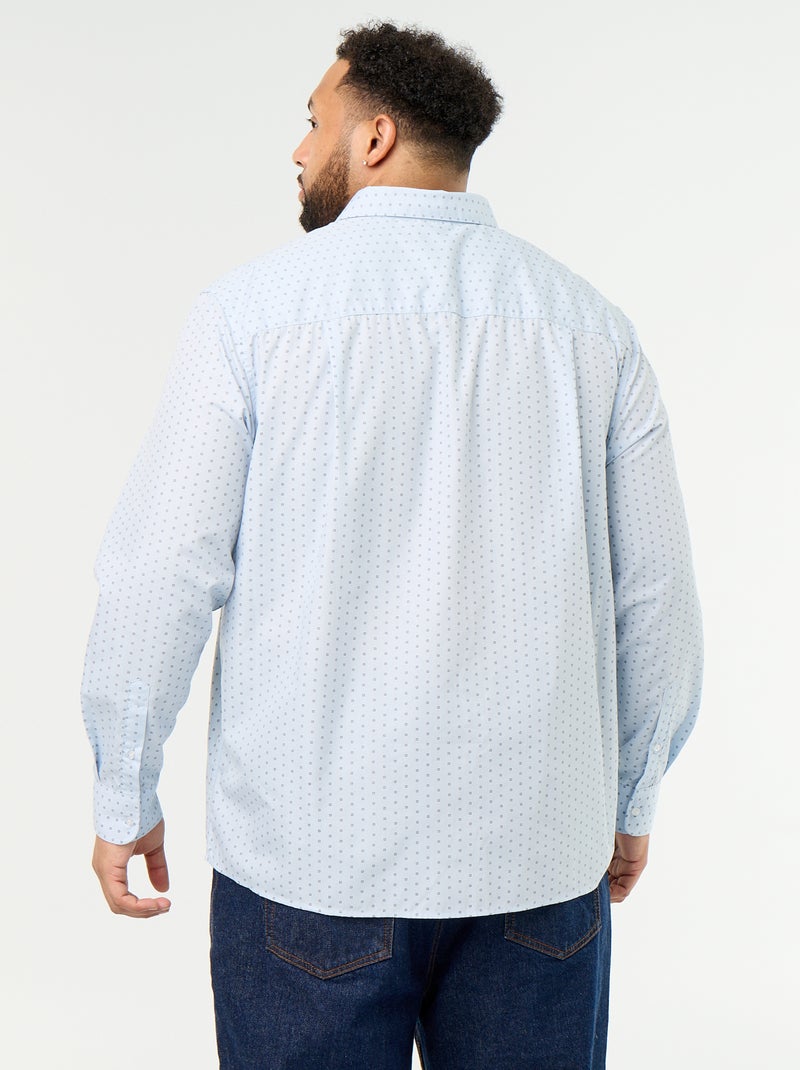 Overhemd met lange mouwen en motief Blauw - Kiabi